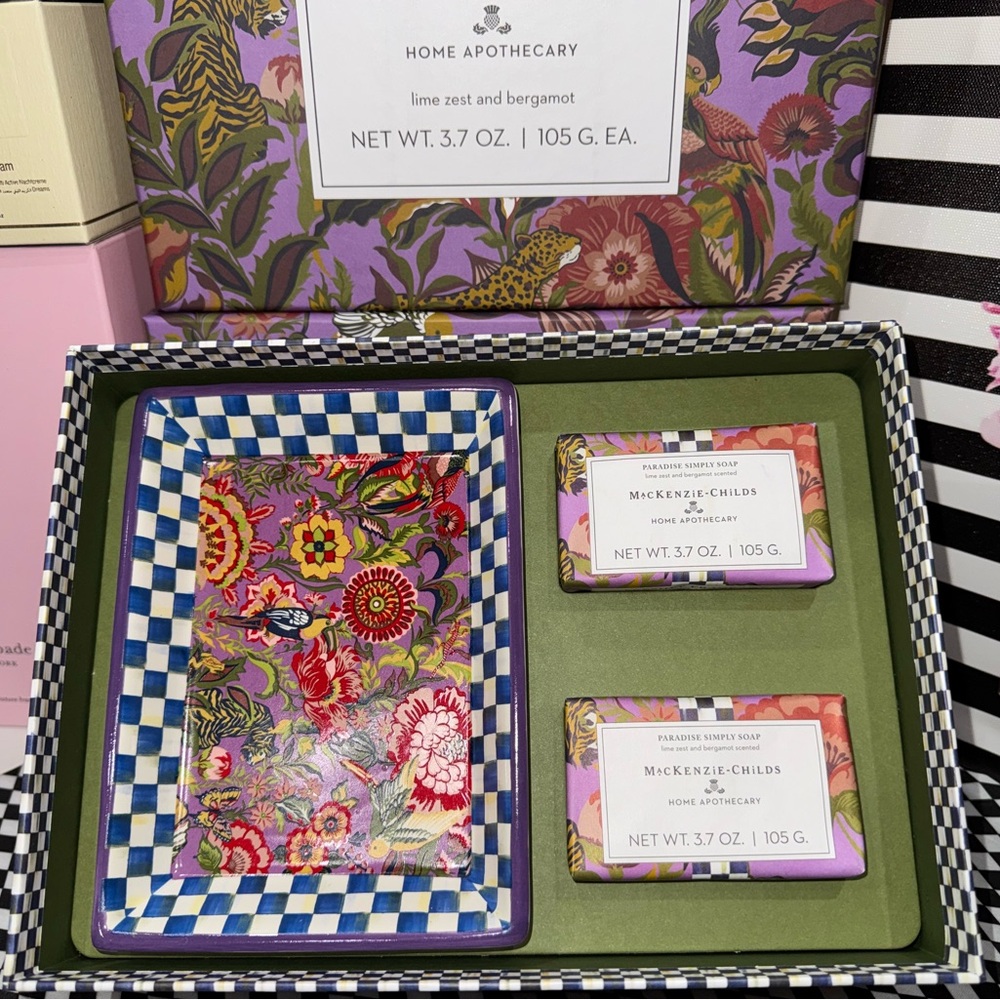 MacKenzie-Childs Paradise Soap & Dish Set